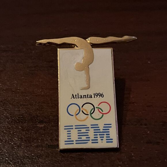 1996 Atlanta Olympics IBM‎ Gymnastics Lapel Hat Pin - Picture 1 of 4